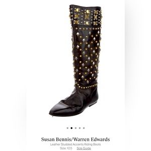 Black Studded Knee High Boots